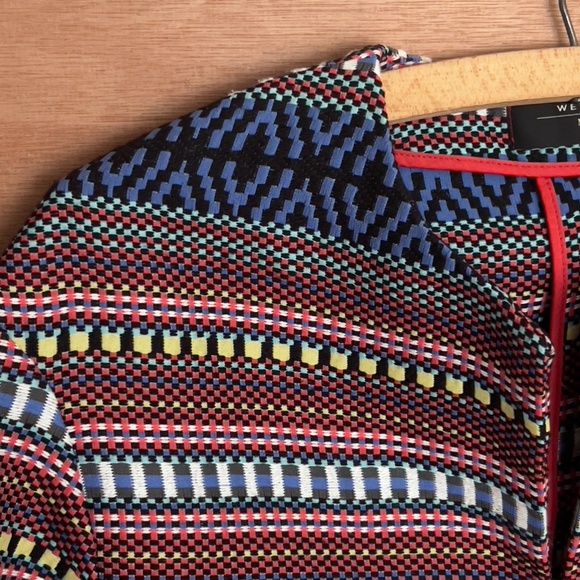 MaxMara Weekend multicolor woven jacket *AS IS* cropped pockets aztec southwest - Picture 4 of 9